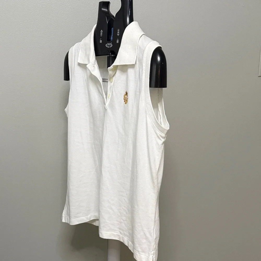 Lauren Ralph Lauren White Sleeveless Polo Tank - Picture 3 of 5